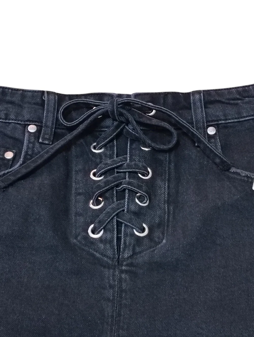 NWT Anthropologie PILCRO LACE UP DENIM SHORTS - Picture 5 of 9